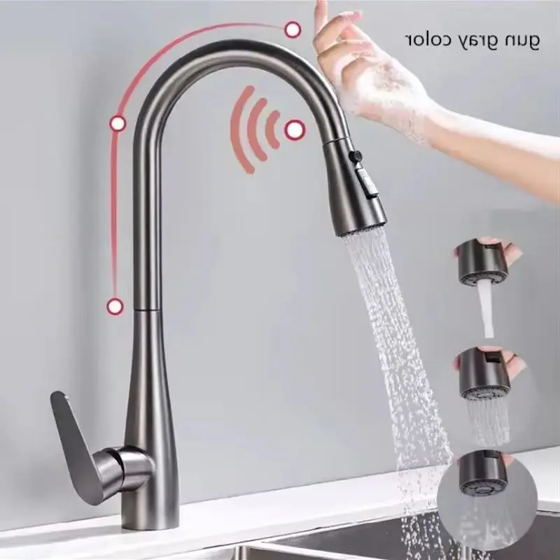 GEGVE Smart Touch Кухонные смесители из нержавеющей стали 304, съемный сенсорный смеситель для раковины, смеситель для крана, Израиль, кухонный смеситель, матовый