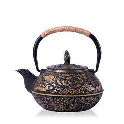 900ML Japanese Cast Iron Teapot With Stainless Steel Infuser Strainer Plum Blossom Cast Iron Tea Kettle For Boiling Water