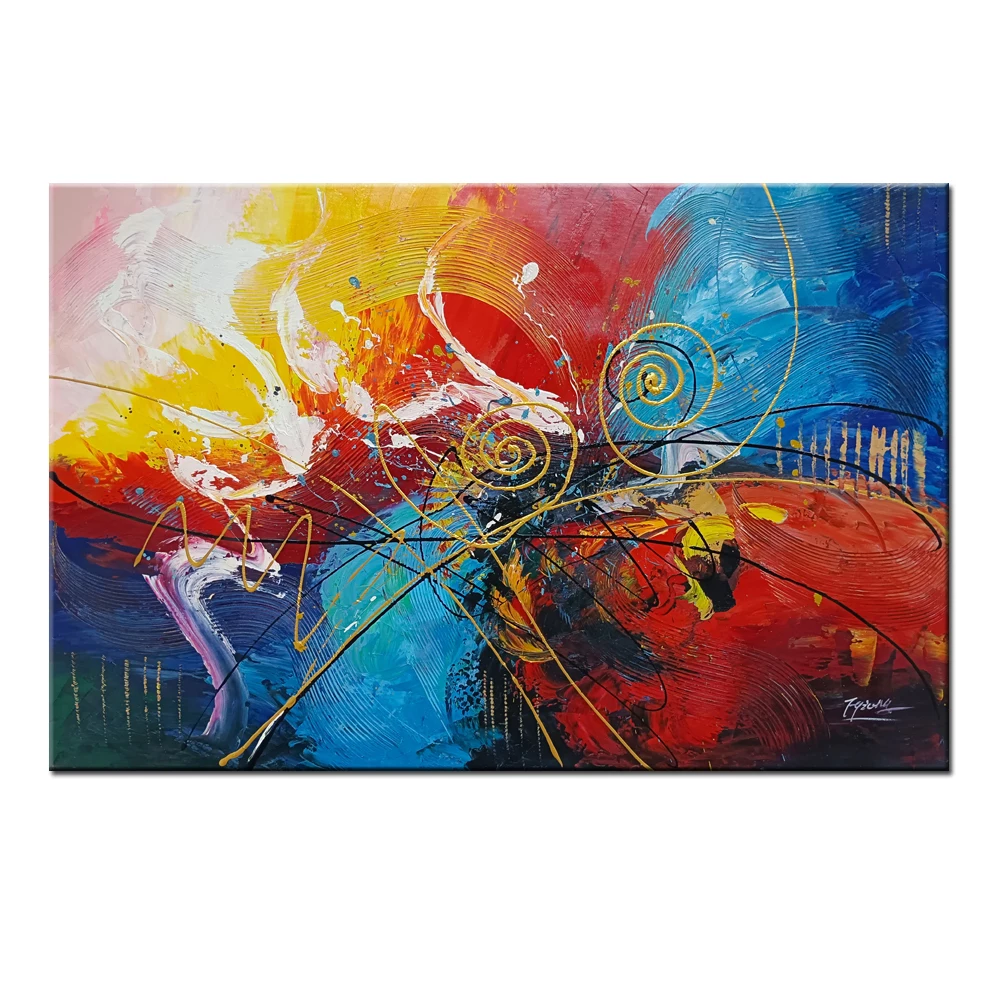 

Modern Handpainted Original Colourful Abstract Oil Painting On Canvas for Living Room Home Wall Art Decor Artwork