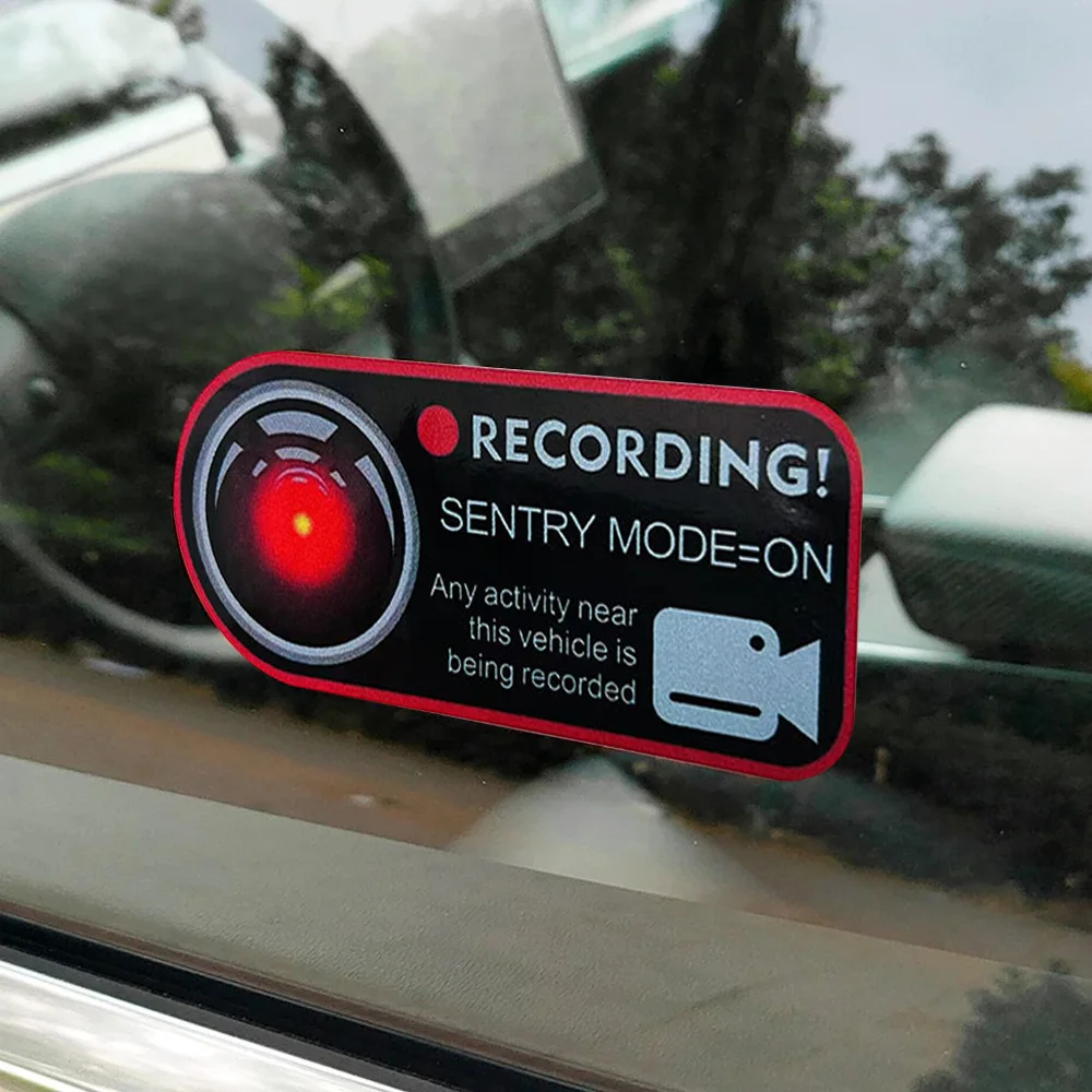 1x Recorder Logo Car Window Sticker Decal Universal Warning Sticker of Car Recorder on Camera Pattern Recording Sticker