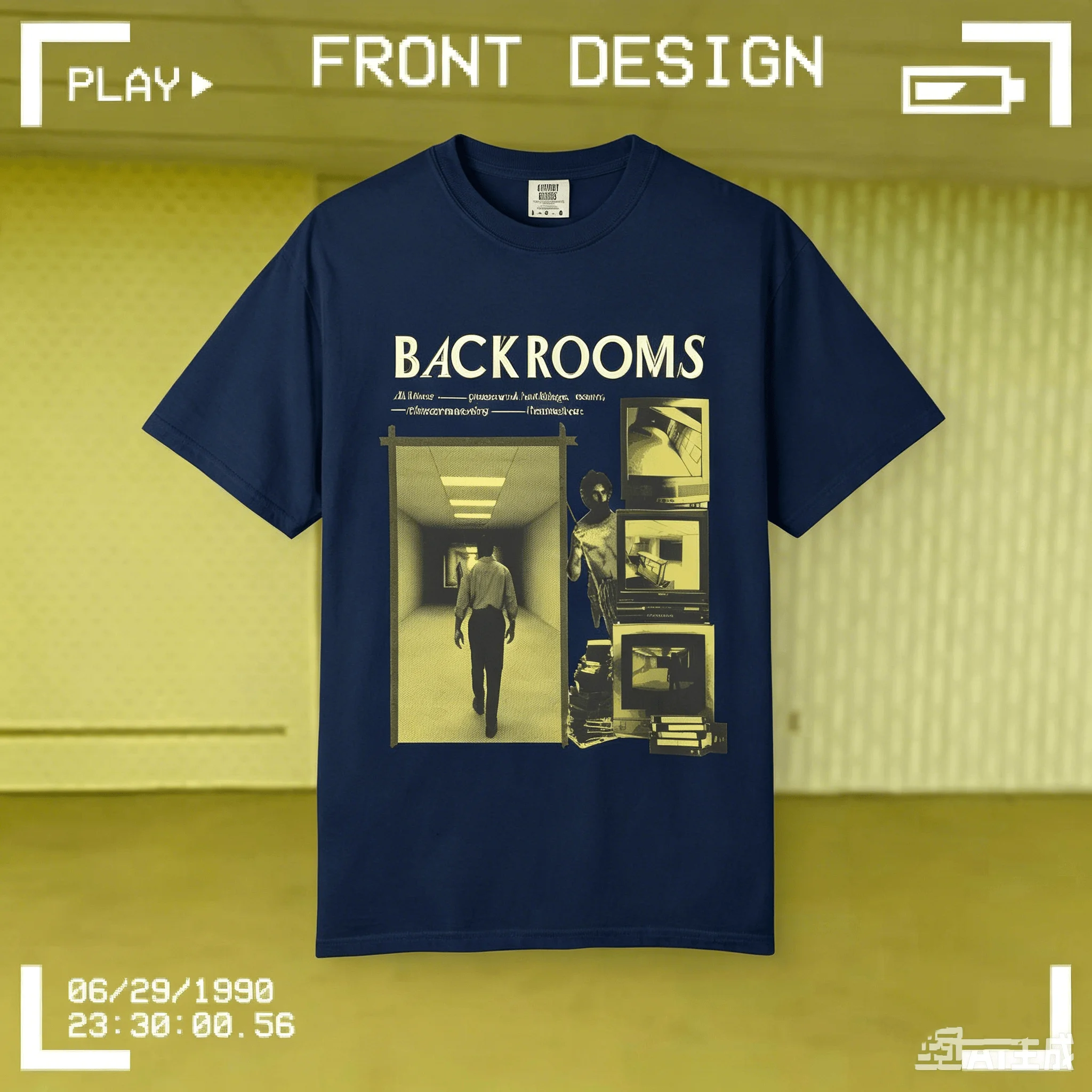Backrooms Film-Motiv T-Shirt Horror-Film Baumwoll-T-Shirt 2026 Sommer Herren Damen Streetwear Lässiger Y2k-Stil Lockeres Shirt – Detail 8