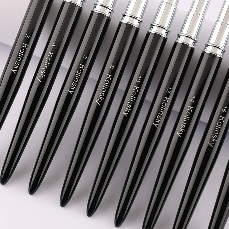 1 pz manico nero Kolinsky capelli pennello per nail art gel UV acrilico penna per intaglio pennello polvere liquida strumenti di disegno per pittura per unghie fai da te