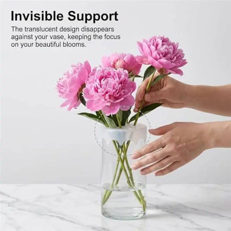SHGO-Flexible 2026 Upgrade Silicone Flower Arranging Grid- 2 Pcs For Vases, Reusable Waterproof Floral Stem Holder