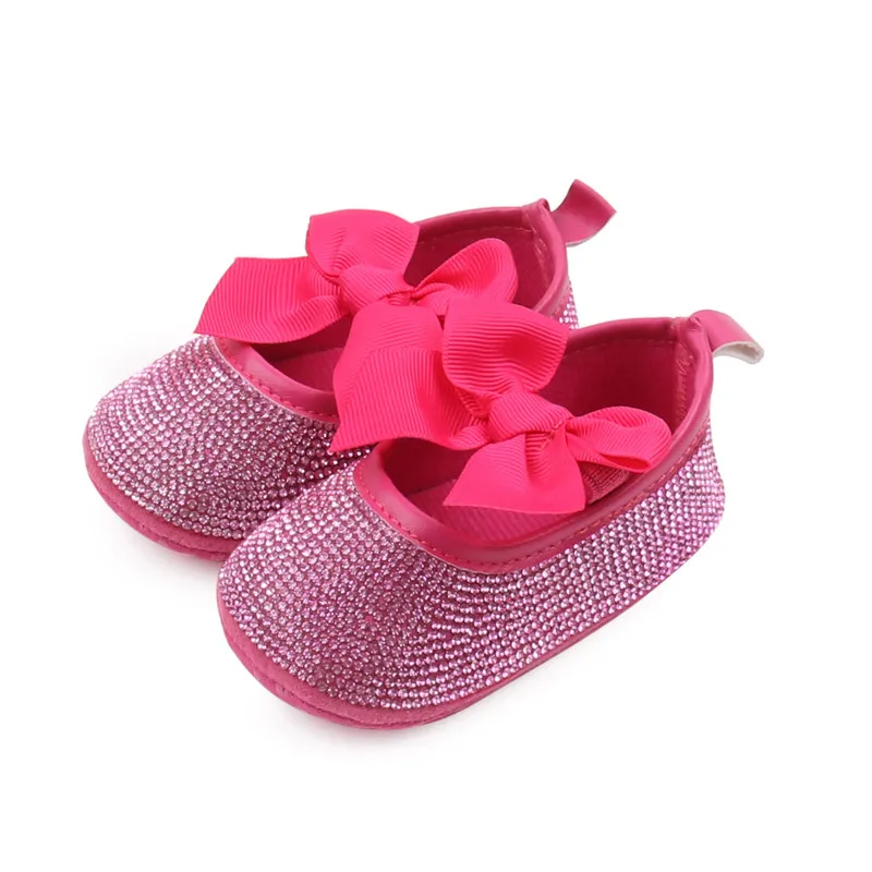 Cute Bowknot Baby Girl Princess Shoes New Spring Autumn Infant Crib Shoes Soft Sole Newborn First Walkers