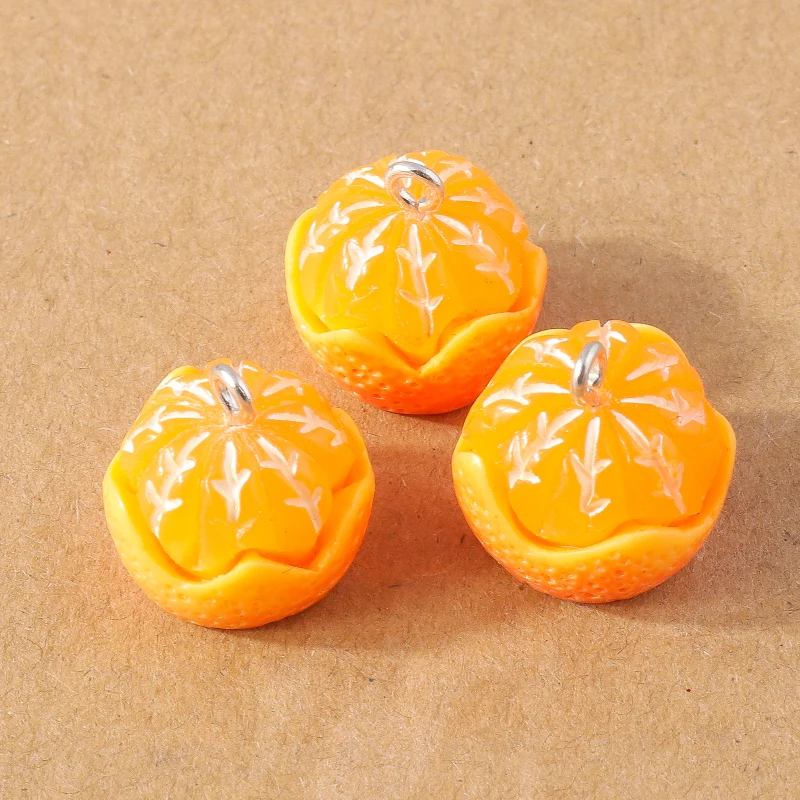 10pcs 12*16mm Tangerine Oranges Charms Resin for Jewelry Making Girls Cute Drop Earrings Pendants Necklaces Craft Birthday Gift