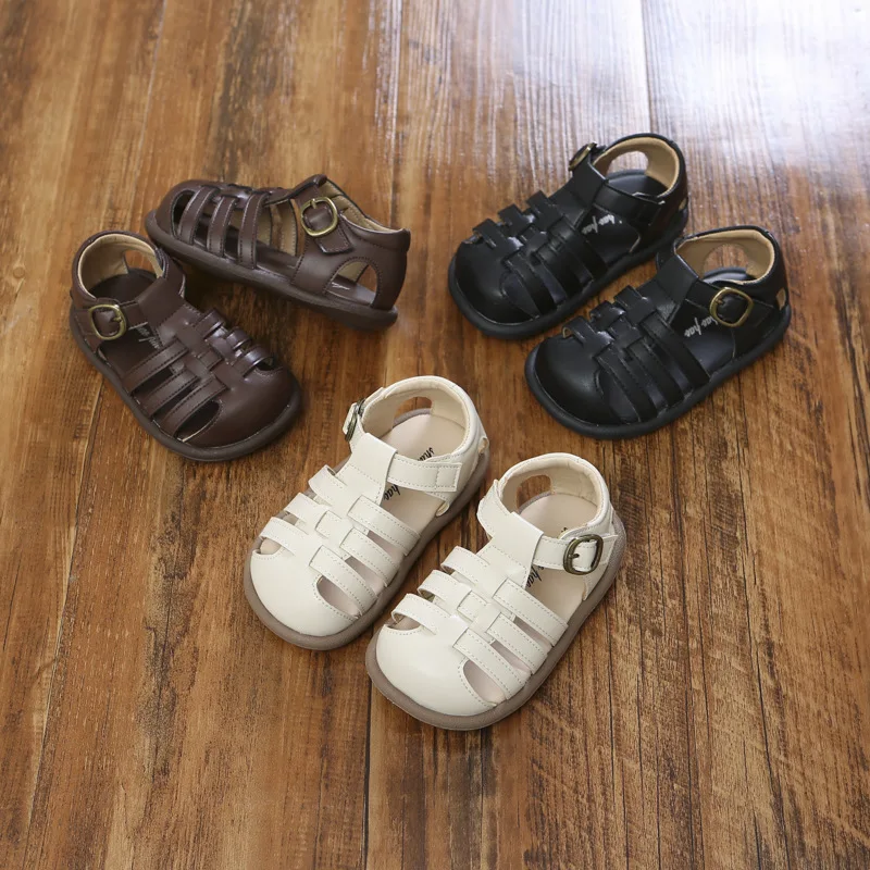 

Kids Buckle Summer Sandals Baby Cotton Linen Shoes Non-Slip Soft Sole First Walkers Toddler Girl Boy