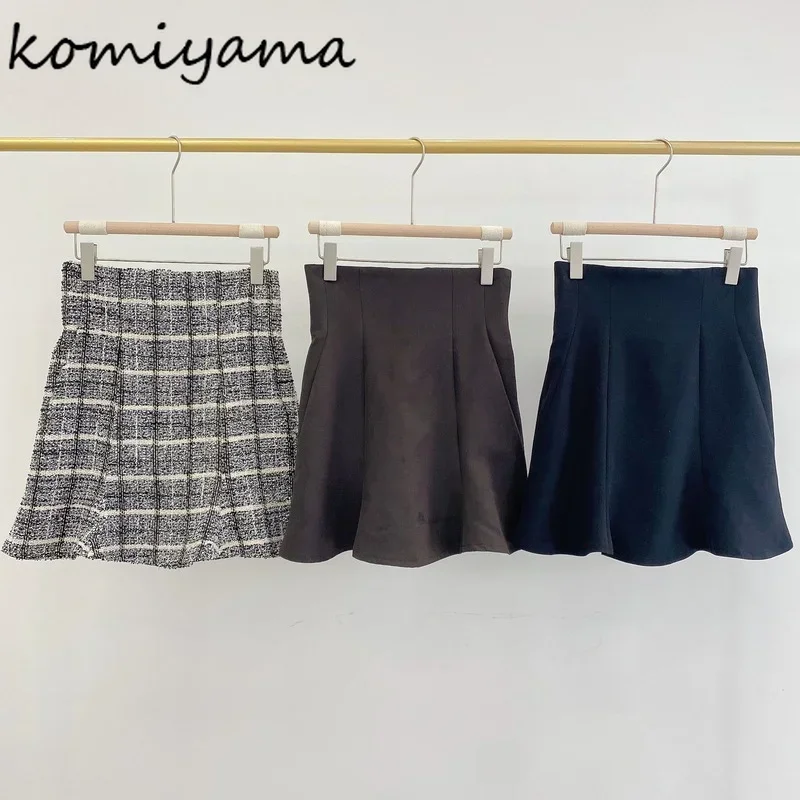 Komiyama Spring 2025 High Waist Trumpet Skirt Japan Style Chic Zipper Design Mini Woman Skirts Elegant Hip Mermaid Jupe