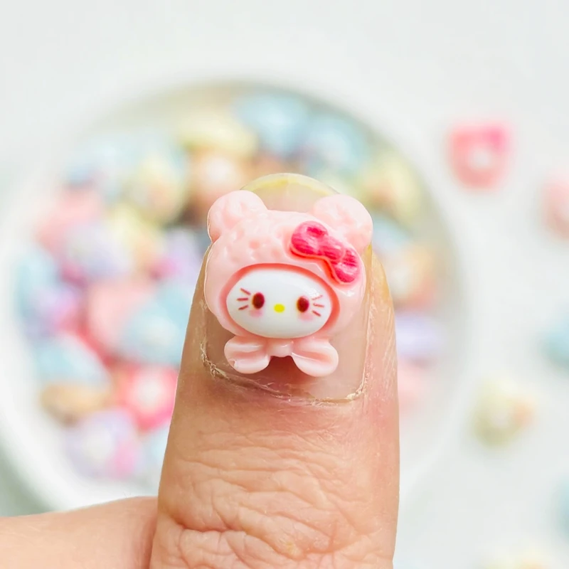 30 Pcs New Cute Mini Resin Cartoon Animal Kitten Series Flatback Ornament Jewelry Making Manicure Hairwear Accessories A128