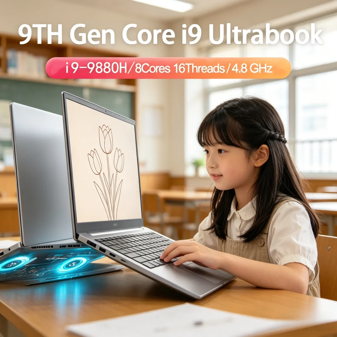 Compact 15.6 Inch Laptop Intel Core I9-12900H/i9-10885H Windows 11 Pro 2DDR4 2M.2 SSD Ultrabook Computer Fingerprint Unlock WIFI
