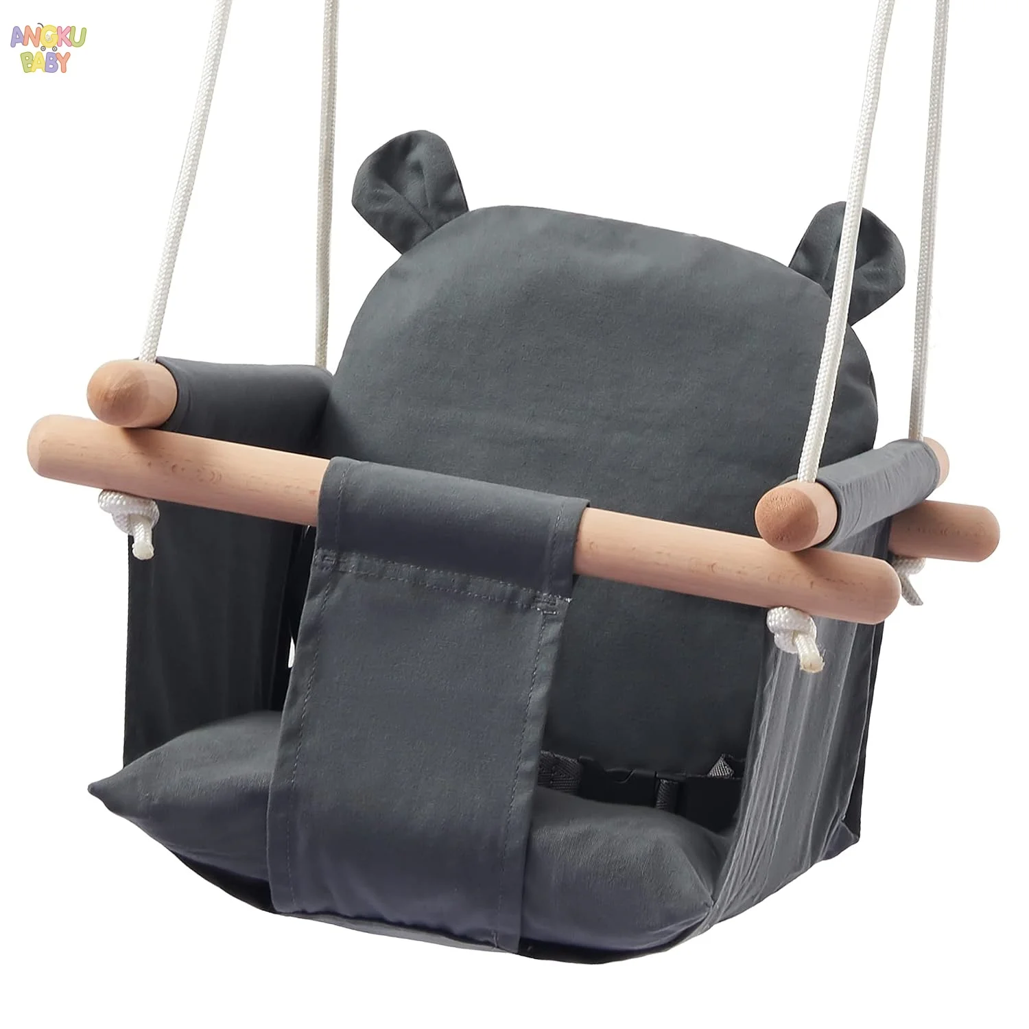 

Portable Baby Swing with Safety Belt Children's Swing Seat for Babies 6-36 Months Wooden Baby rocking chair fit Indoor & Outdoor