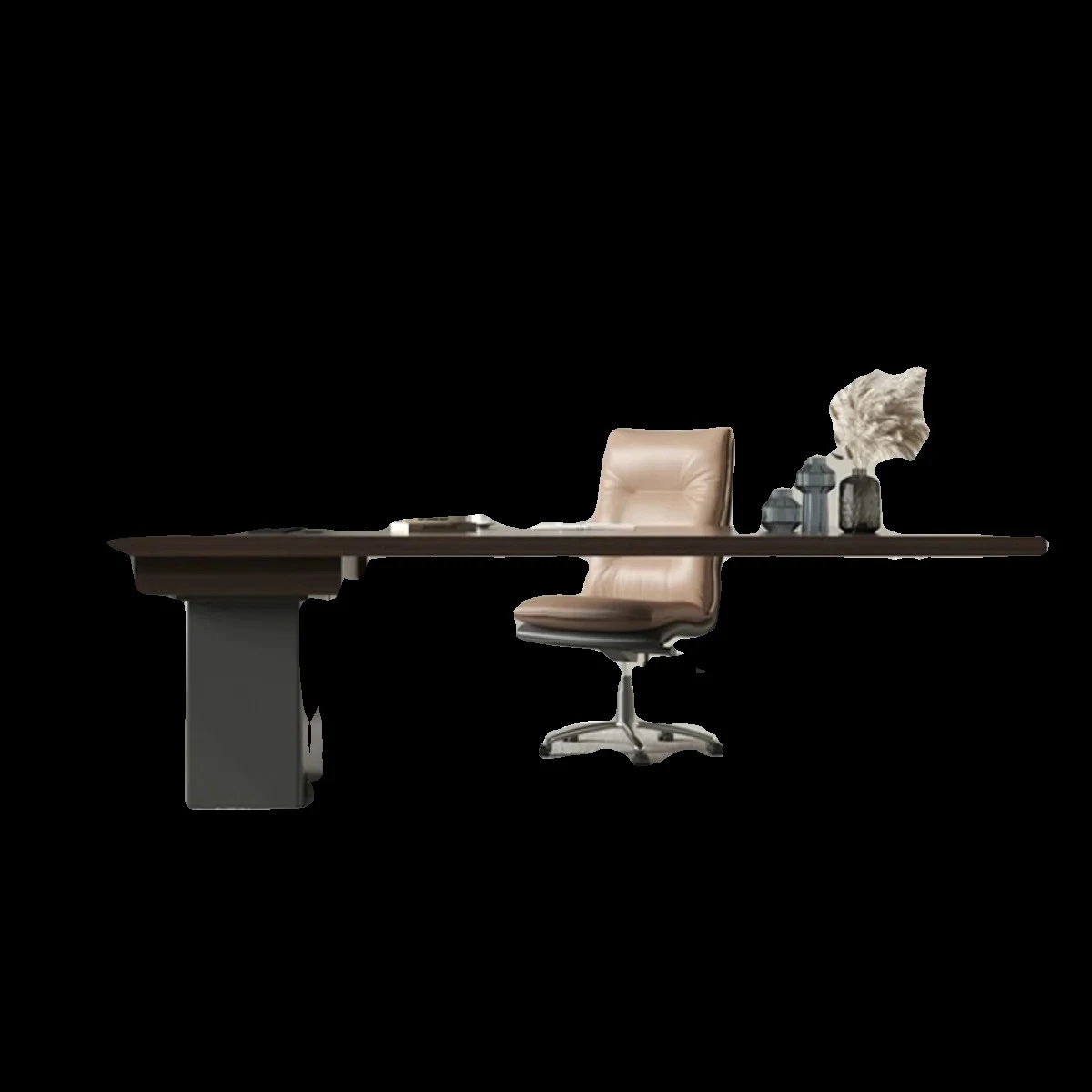 

Modern Minimalist Solid Wood Desk Home Nordic Style Acrylic Suspended Computer Desk