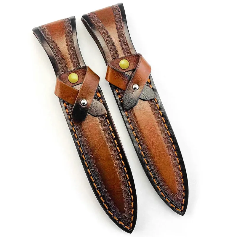 Safety case for knife, genuine leather knife sheath, belt-style knife sheath, button design, knife bag, storage pocket