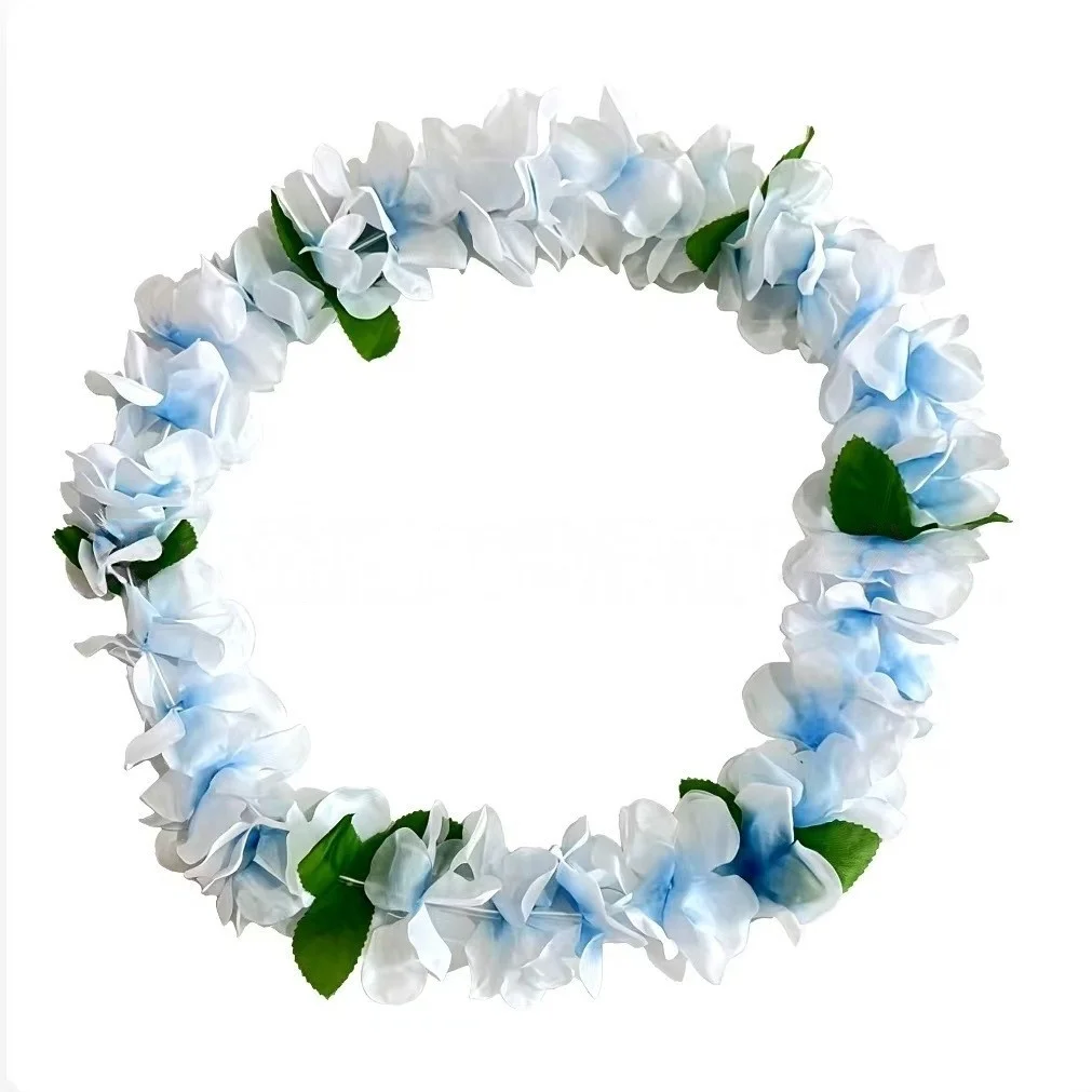 1/3/5pcs Flower Wreath Hawaii Garland Set Artificial Floral Neck Head Wrist Decor for Tropical Party Luau Birthday view 4
