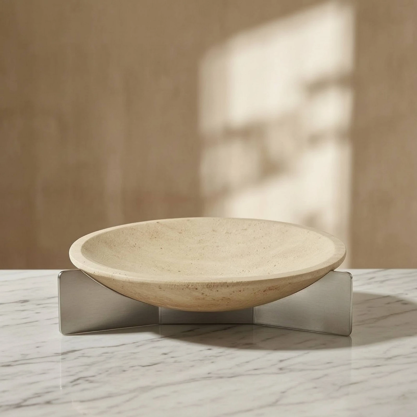 Tabletop Tray with Stand Minimalist Fruit Bowl with Stand Fruit Holder Speckled Decorative Organizer Slim