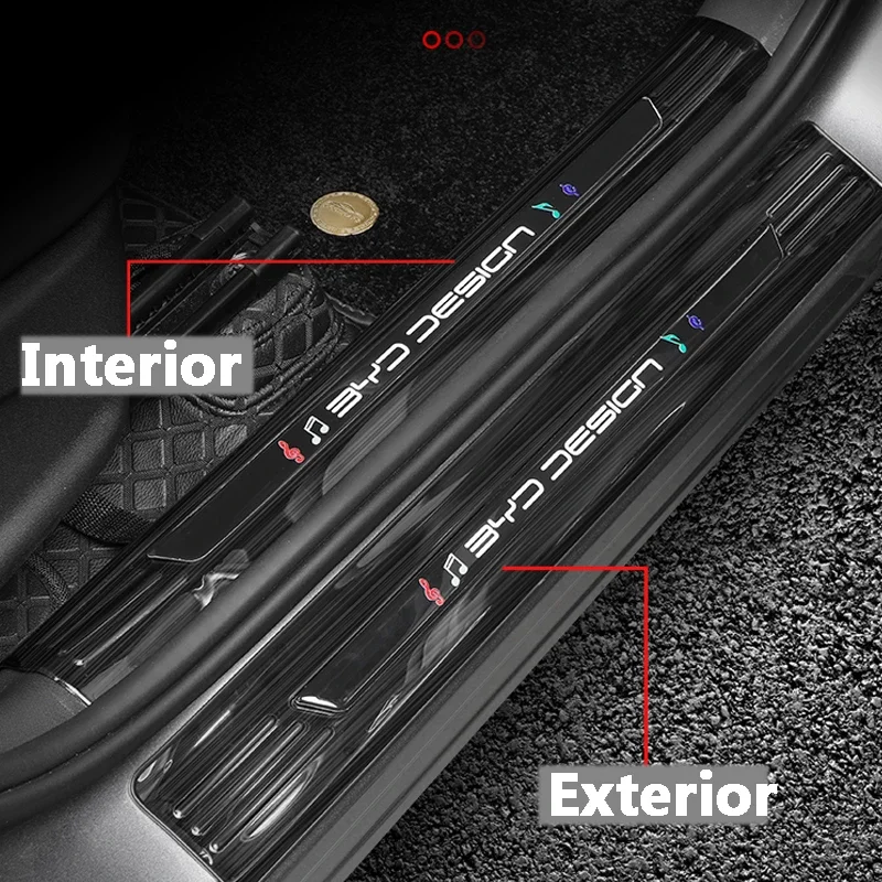 

For BYD Yuan Plus Atto 3 2021 2022 2023 Interior Exterior Threshold Door Sill Decoration Strip Welcome Pedal Accessories