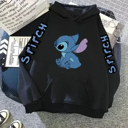 Disney Lilo Stitch Women Casual Print Hoodies Spring Long Sleeve Hooded Y2k Women's Sweatshirts Harajuku Hoodies Y2k Clothes