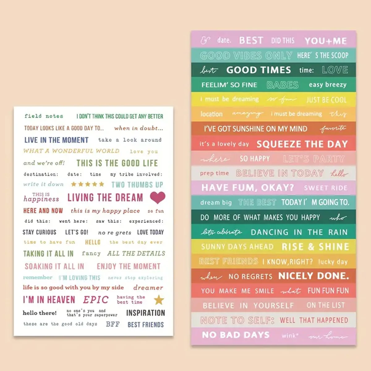 2pc/pack Inspirational Words And Phrases Stickers Stationery Planner Sticker Positive Word Sticker for Junk Journal Scrapbooking