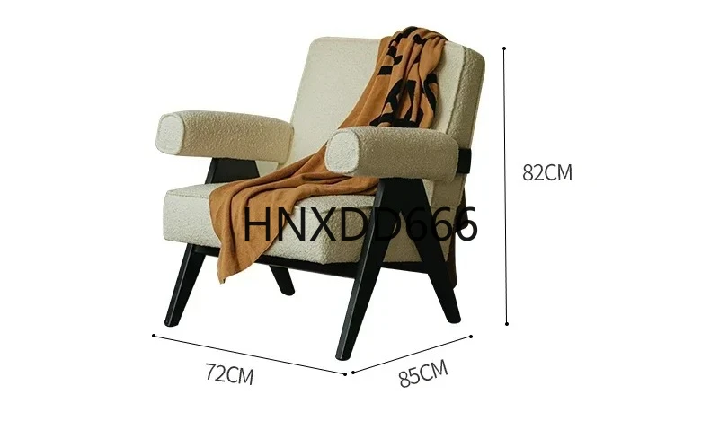 

Italian Retro Leisure Chair Living Room Armchair Light Luxury Balcony Antique Style Couch