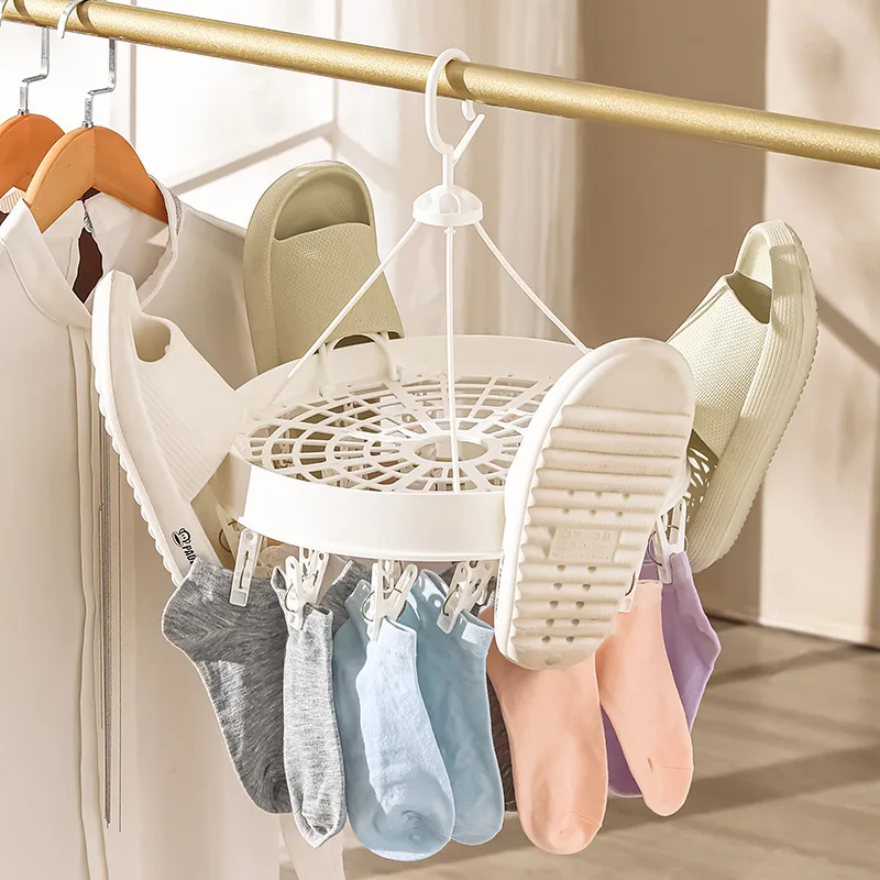 

Durable Steel Clothing Rack for Dorm Room Small Space Organizer Hanger for Shirts Pants Underwear Socks Drying Storage Solution