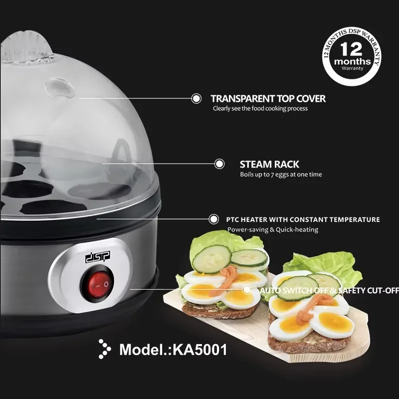 Stainless Steel Mini Egg Boiler Automatic Power Off Steamer Compact Household Breakfast Appliance for Boiling Poaching