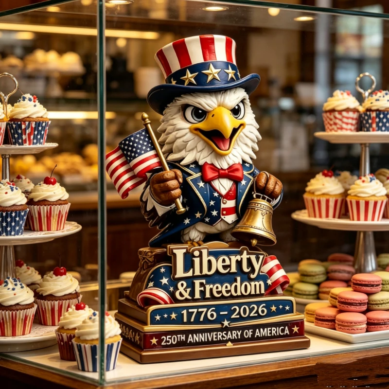 Retro American Eagle Collectible Figurine,250th USA Birthday Decor, Liberty  Freedom Statue,4th of July Patriotic Gift for Home