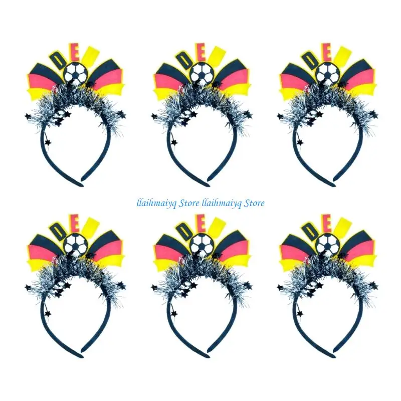 

573B 6 шт. эластичные повязки на голову на футбольную тематику с национальными флагами для футбольного мероприятия 2026 года