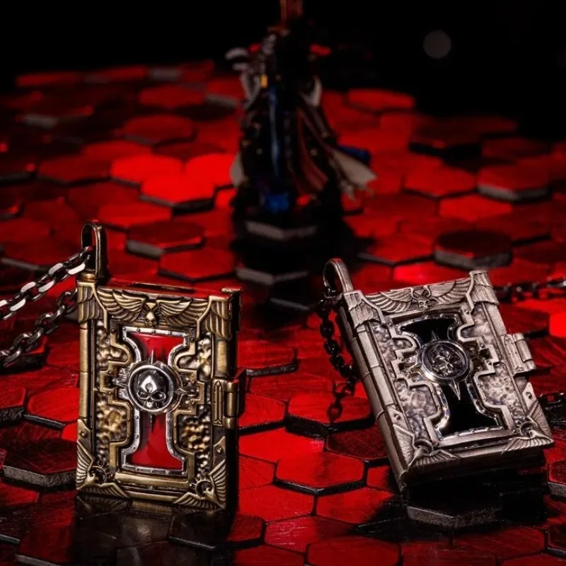 Metal Book of The Holy Ordos & Seal of Inquisition Silver Men's Necklace for Xmas Gifts