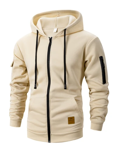 Imagen 2 del producto 2025 nuevas sudaderas de otoño para hombre, chaqueta de manga larga con capucha, chaqueta con cierre de cremallera, sudaderas con capucha para hombre, sudadera ajustada, ropa masculina