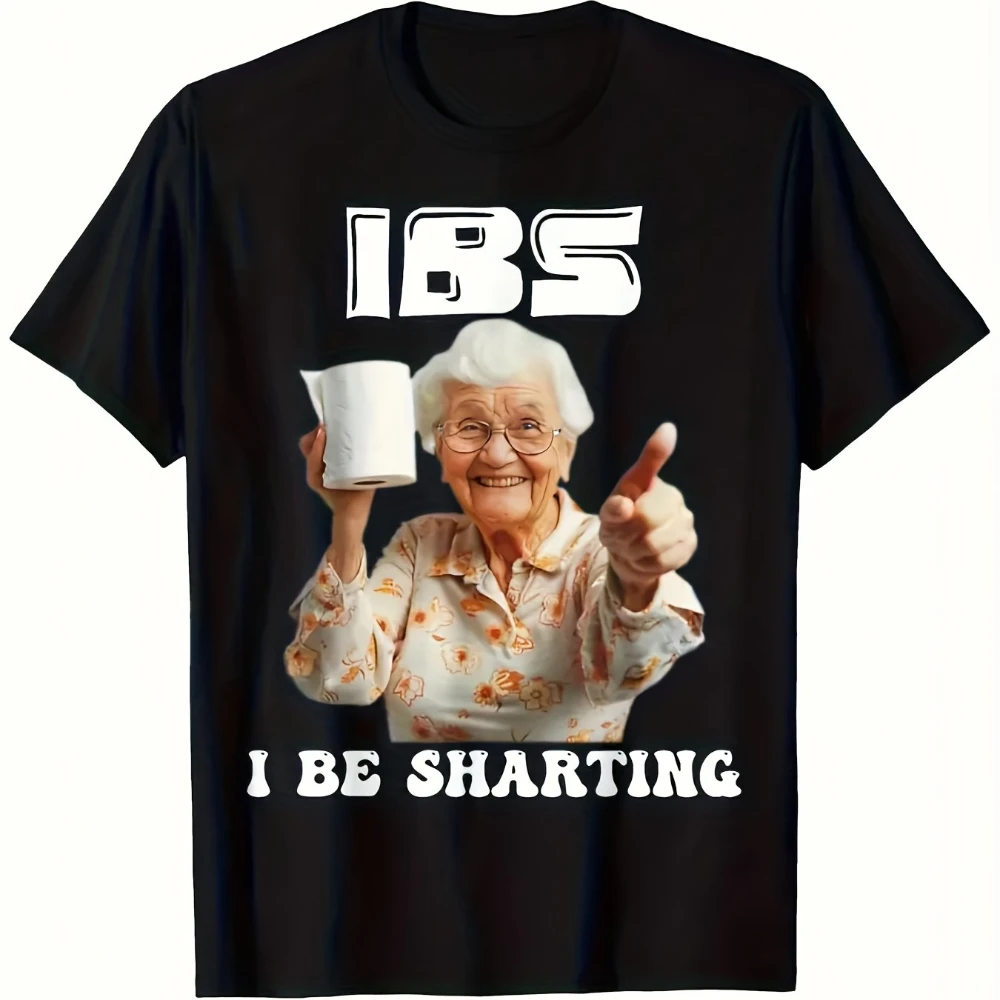 Funny IBS I'M Pooping Graphic Tee 100% Polyester Crew Neck Short Sleeve T-Shirt Fits Men and Women