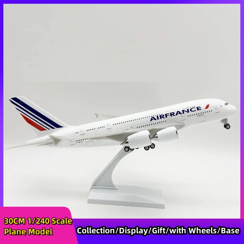 

30cm French A380 Airlines Resin Plane Model Kits 1:240 Scale Diecast Replica With Landing Gears Collections Desktop Decoration