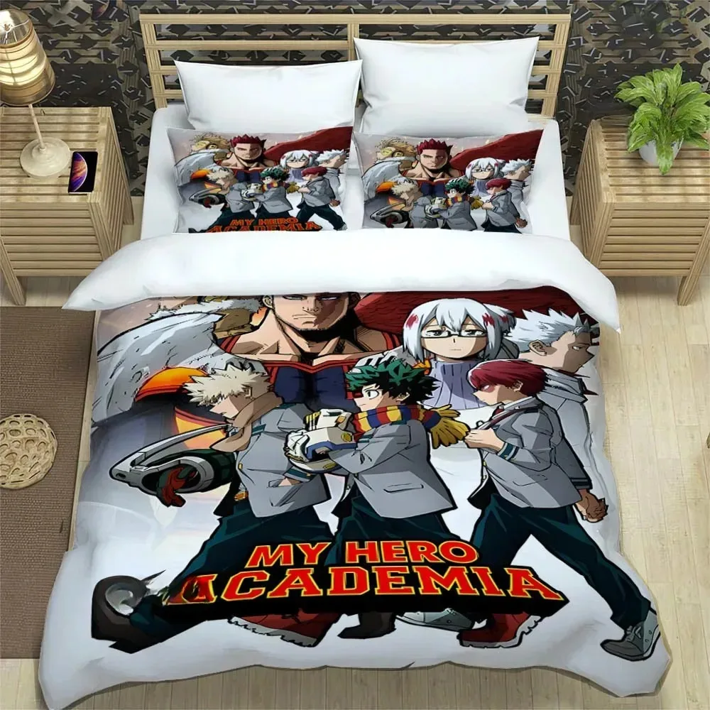 Japan Anime My Hero Academia Bedding Set 3D Printed  Duvet Covers Pillowcases Twin Full King for Kids Adults Bedroom