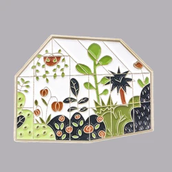 Greenhouse Plant Enamel Pins Sunshine Flower Women's Brooches Men Lapel Pins Badge on Backpack Costume Accessories Jewelry Gift