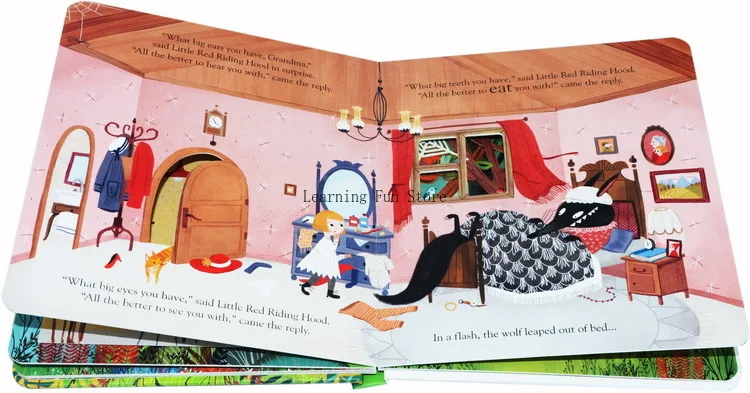 Usborne Peep Inside A Fairy Tale Peep Little Red Riding Hood التعليمية الإنجليزية كتاب صور للأطفال وقت النوم قراءة كتب القصص