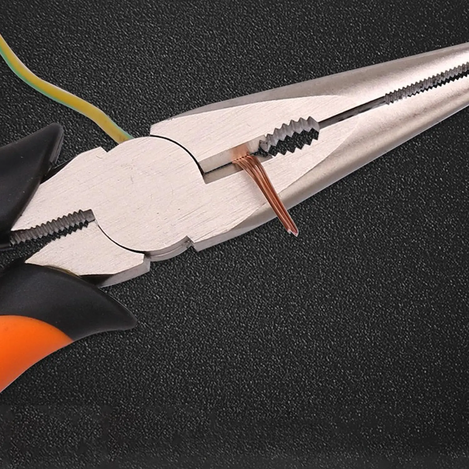 8 Zoll Lange Spitzzange Isoliert - Hochkarbon-Stahl Nadelzange mit Drahtschneider für DIY-Handwerk und Elektrische Reparaturen – Detail 5