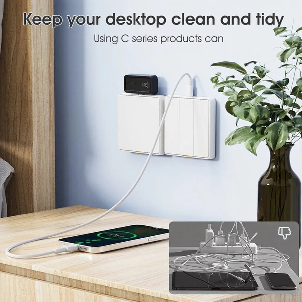 Home Automation Hub Smart IR Remote 15m Signal Range 720 Degree Transmission DIY Learning Mode for type-c Power Input