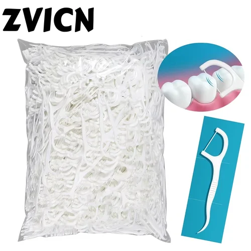500 Uds. Hilo dental de polímero en bolsas para limpieza de dientes, cuidado de higiene bucal y hilo dental