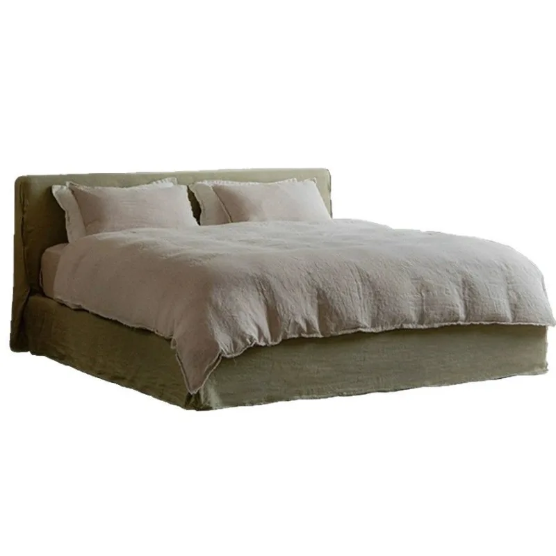

Removable and washable solid wood double soft bed designer style master bedroom