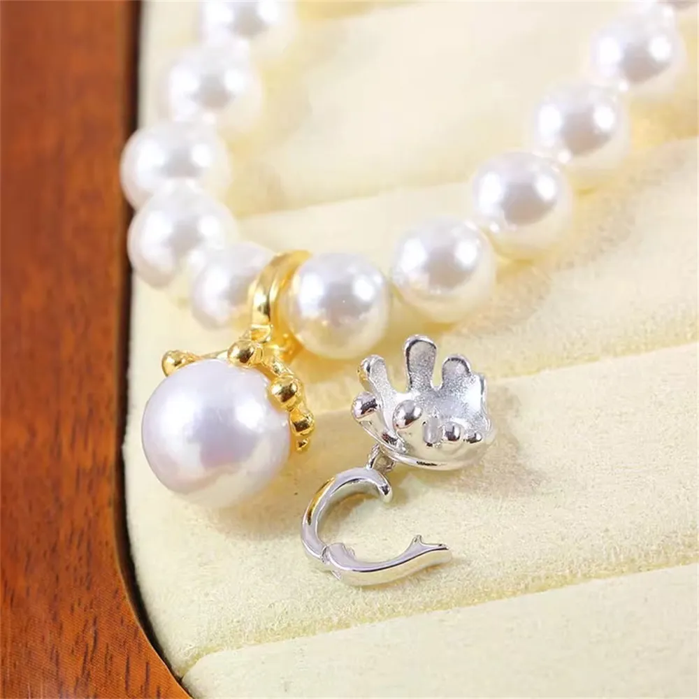 

S925 Sterling Silver Pearl Pendant Setting, DIY Empty Bezel Cup Jewelry Supplies for Craft Making, Hollow Prong Pendant Findings