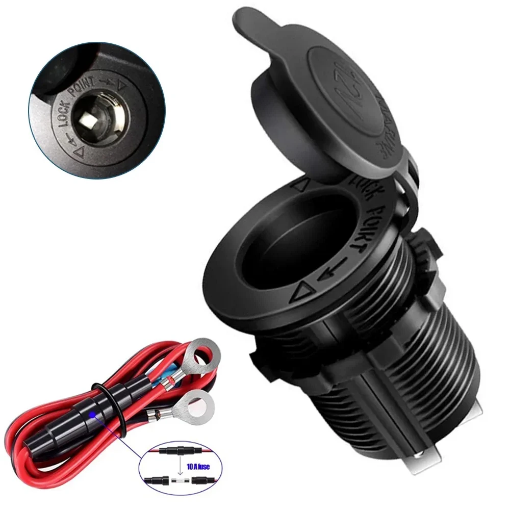 Car Cigarette Lighter Socket 12V 180W Adapte Plug Motorcycles Cigar Jack Multi Socket for Marine Boat Motorcycle Truck RV ATV