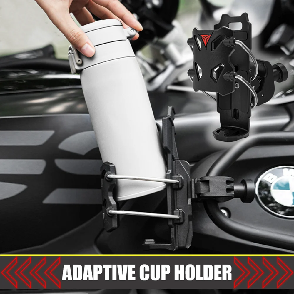 

2025 1 Set 360° Adjustable Handlebar Cup Cage Universal Bike Motorcycle Water Bottle Holder For MTB Road Cycling ADV Motorbike