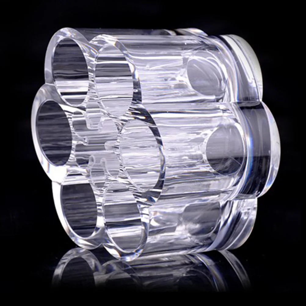Mini Lipstick Storage Rack 6-Hole Clear Acrylic Flower Shape Transparent Makeup Storage Container Cosmetics Organizer Beauty