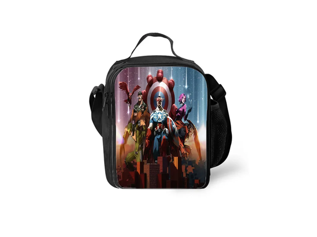 Captain America Waterproof Thermal Bag,Children Durable Lunch Tote Back to School Classic Lunch Box