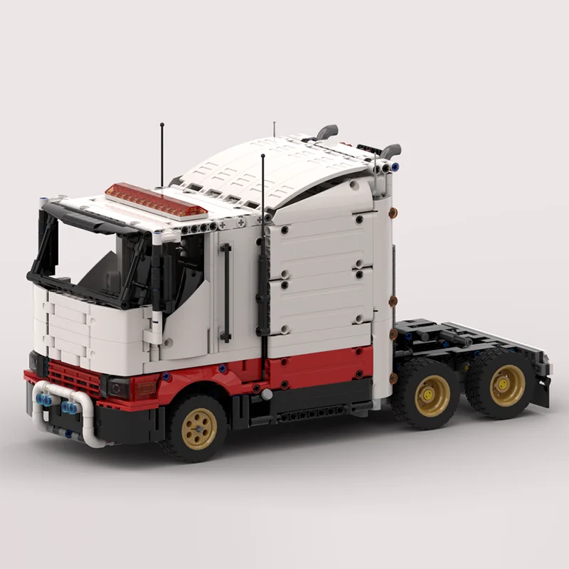 

Новая модель грузовика-тягача с кабиной над кузовом, тяжелый грузовой прицеп, детский конструктор-игрушка, технологичный подарок