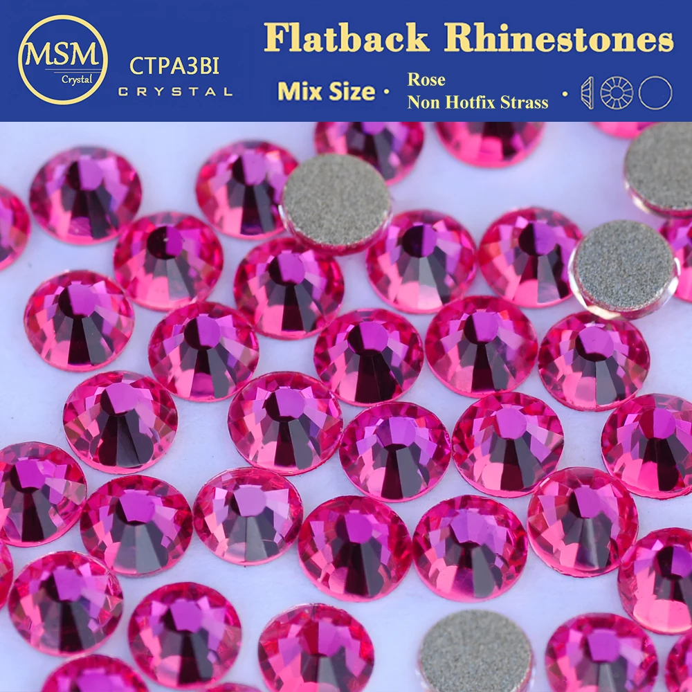 CTPA3bI بريق الوردي غير الإصلاح الراين شقة الظهر يتوهم كريستال ستراس للحرف اليدوية الملابس الملابس التطريز الديكور #1