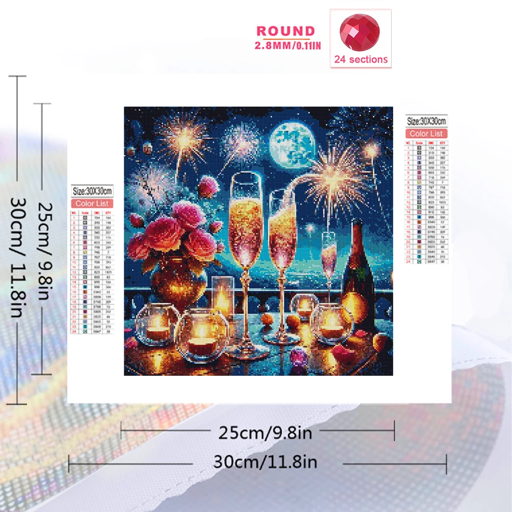 Evershine Diamond Mosaic Window Landscape Full Square Painting Rose DIY Rhinestones Picture Embroidery Fireworks Handmade Gift