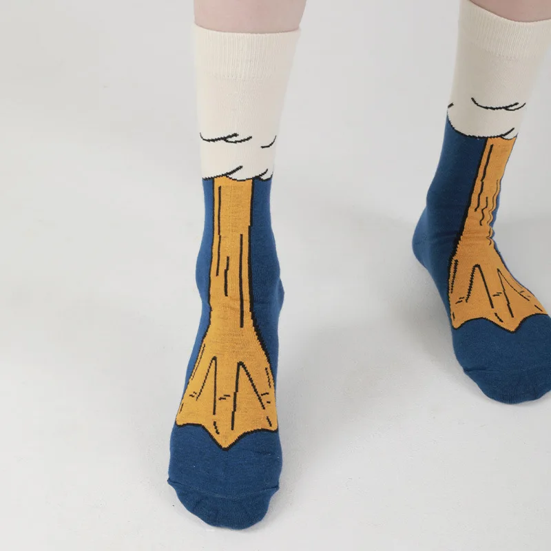 Chaussettes unisexes en coton, 2 paires, à la mode, dessin animé, chat, Art drôle, Alien Planet, confortables, créatives et chaudes, pour la fête d'halloween, automne et hiver