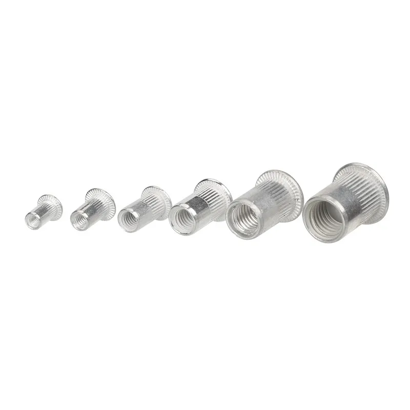 190/165/100pcs M3 M4 M5 M6 M8 M10 Aluminum Flat Head Rivet Nuts NutsInsert Cap Thread Insert Rivet Nut Tool Set