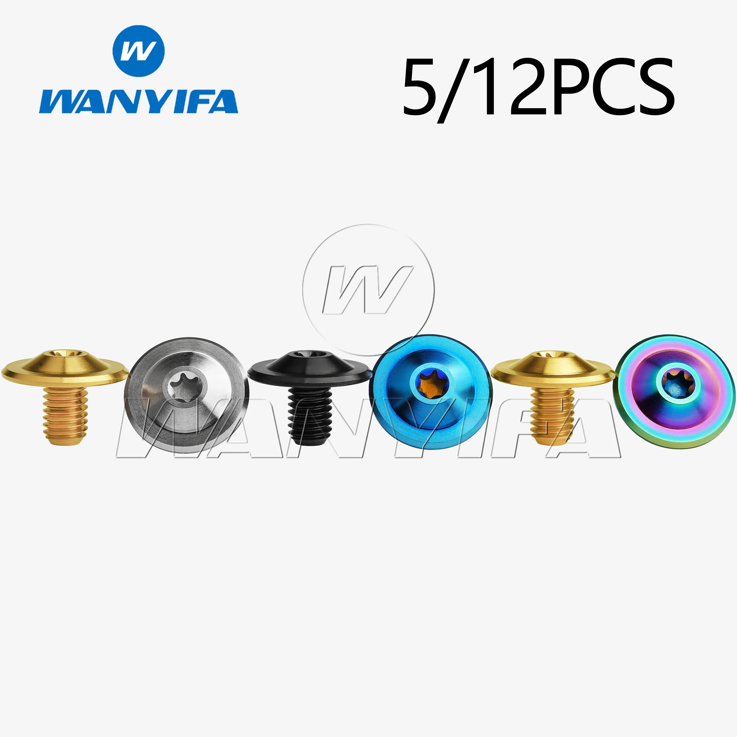 

Wanyifa Titanium Bolts M8x12mm Torx T30 Plum Flange Head Disc Pitch 1.25mm Screw For Motorcycle shell cover 5/12PCS
