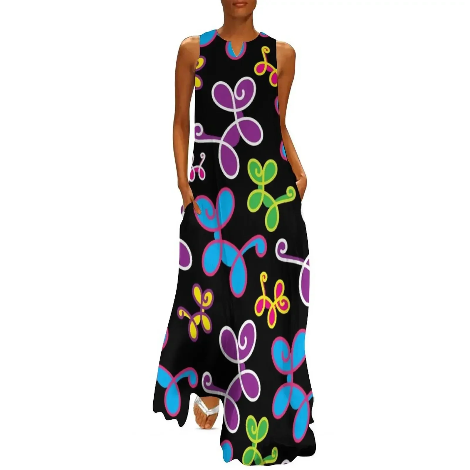 

Swirly Dogs - elegant balloon dogs on black Long Dress Aesthetic clothing dresses for womens luxury woman party dress Dress