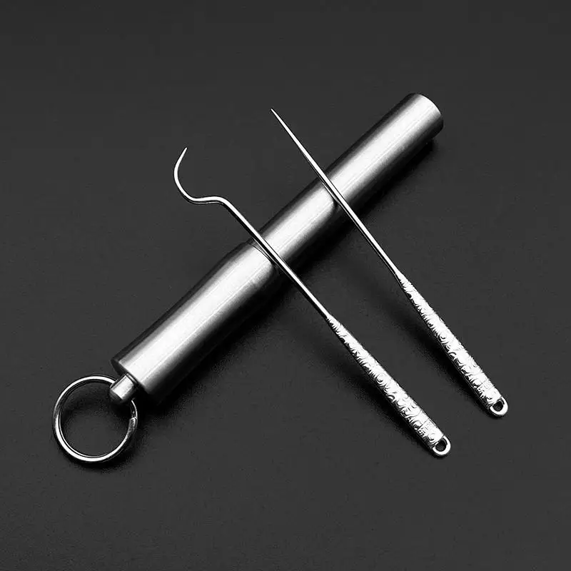 

Портативный металлический инструмент для чистки зубов Tooti Cleanlin, держатель для зубной нити, инструмент для чистки зубов, аксессуар для ухода за полостью рта...